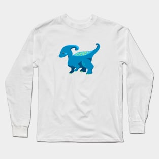 blue cute dinosaur Long Sleeve T-Shirt